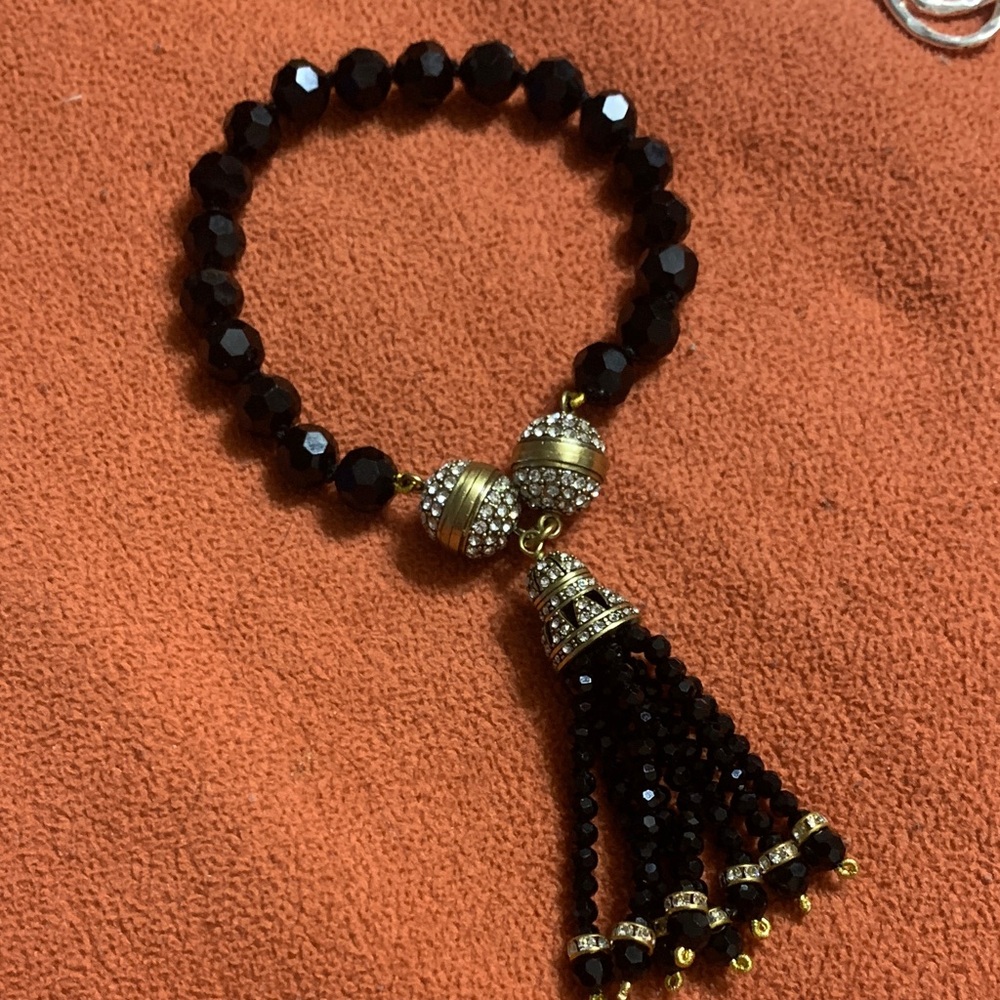 Heidi Daus Endless Possibilities 2 piece Bracelet set Black / crystal stones